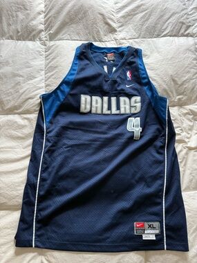 Nike Navy and Royal Blue Dallas Basketball Jersey #4 **make an offer!**